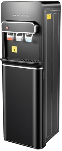 Dispensador de agua, dispensador de agua de pie con revestimiento de suelo, dispensador eléctrico de agua caliente 85 ~ 95 ℃, 550 W de potencia de calor/75 W de potencia de refrigeración, para el