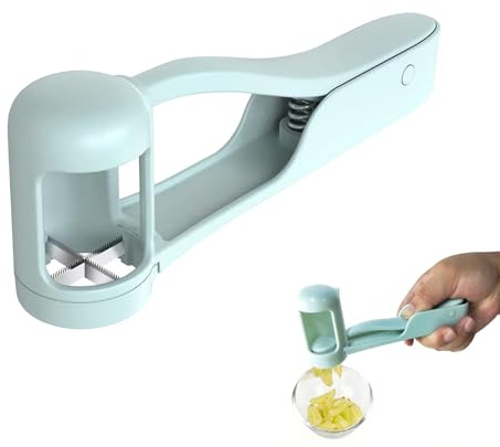 Grape Cutter for Toddlers,Multi-Quarter Fruit Slicer for Baby,Stainless Steel Blades with Non-Slip Ergonomic Handle, Grape Tomato Cherry Strawberry Cutter Tools for Fruit Salad, ABS Plastic (Blue)