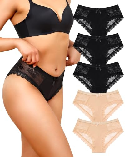Aijolen Culotte Femme Dentelle sous Vetements Feminins Sexy Invisible Slip | Culotte sans Couture Femme Taille Basse Culottes Dentelle Respirant Bikini Lingerie Confortables Hipster Panties Multipack
