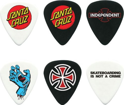Dunlop SK8 sortiert Gitarrenplektren – Zelluloid 6 Pack dünn