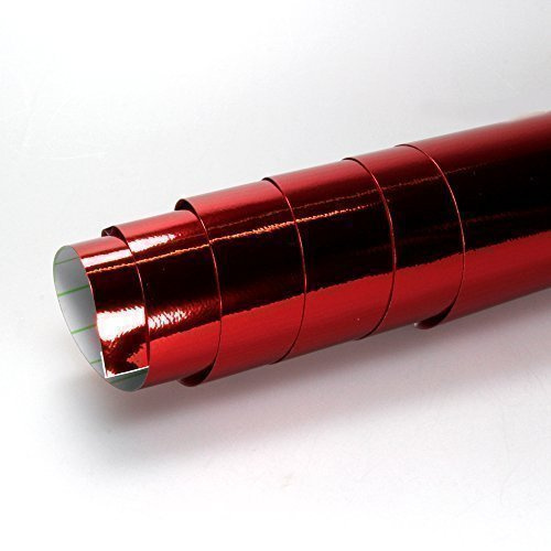 TipTopCarbon 16,45€/m² Chrom Autofolie Rot 0,3m x 1,52m Auto Folie mit Luftkanälen 3D Flex