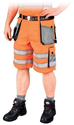Leber&Hollman LH-FMNX-TS_PSBM Formen Schutzhose - Kurz, Orange-Grau-Schwarz, M Größe