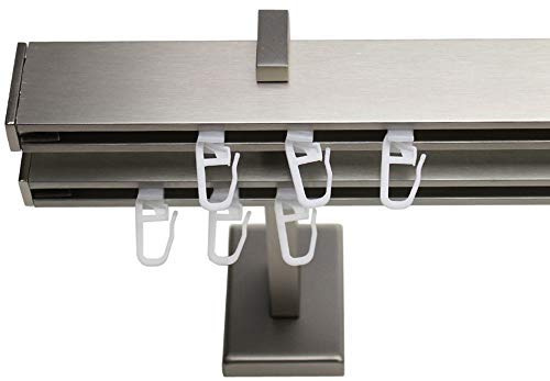 Stylelex Tetra Edelstahl-Optik 2-läufig - Träger 13,5cm - Rechteckig - 360cm - Endkappe