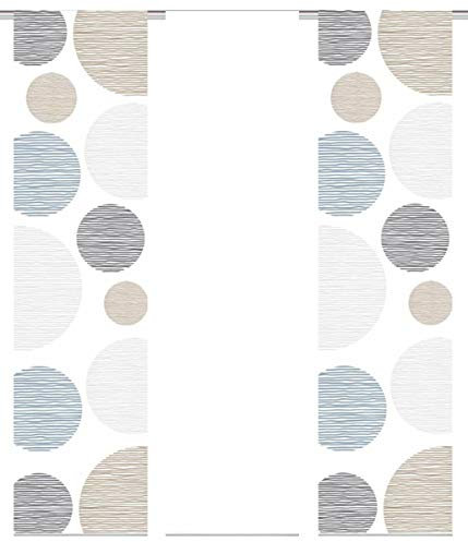 HOME WOHNIDEEN Schiebevorhang Digitaldruck 3er Set Cirque 245 x 60 cm Stein