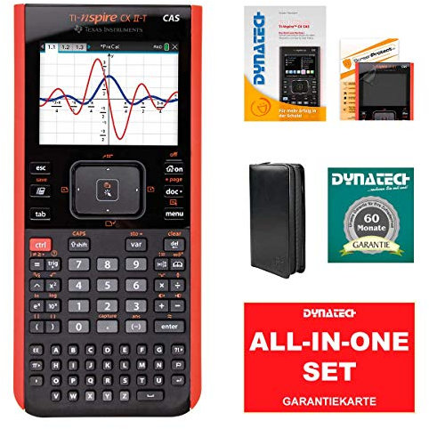 TI-Nspire CX II-T CAS Grafikrechner + Economy Black Tasche + Garantieverlängerung + Im Fokus: Das Buch zum Rechner + ScreenProtect Displayschutzfolie UltraClear