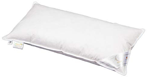 Moon Luxury Gänsefeder Kopfkissen Kissen 90% Feder 10% Daune deutsches Qualitätsprodukt Traumpass Zertifiziert (40x80 400g normal)