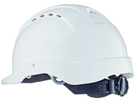 Tector Industrie Schutzhelm nach EN397, mit 6 Punkt Textilriemen und Drehverschluss (weiß)