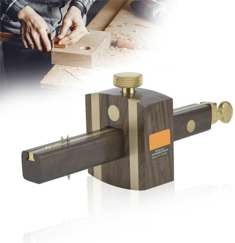 Yanmis 8 Inch Ebony Marking Gauge,Dual Pin Depth Gauge Scribing Tool For Woodworking,High Hardness Mark Scraper Scriber for Draw Straight Lines