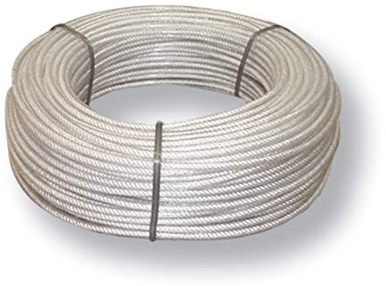 Corda per telone in plastica PVC, Ø 8 mm, in nylon traslucido, chiusura con o senza gancio Simplex (corda per telone, Ø 8 mm, nylon traslucido 10 metri)