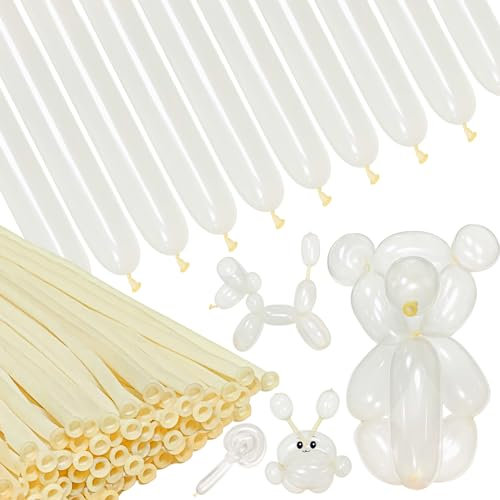 Clear 260 Balloons 100Pcs Modelling Balloon Long Skinny Latex Balloons for Birthday Wedding, Twisting Ballons for Beginners Making, Kid's Carnivals Party Decoartion 100Pcs-Clear.