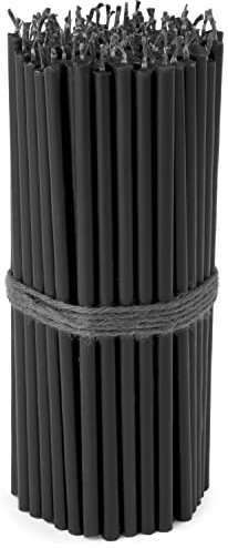 NKlaus - 100x Stabkerzen schwarz Tropffrei L 15cm Altarkerzen Premium Paraffinwachs 36135