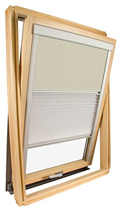 Avosdim, Rollo für Dachfenster ähnlich und Vélux-kompatibel, Duo Verdunkelung und Dimmer, für MK08, WeiÃŸ - Beige