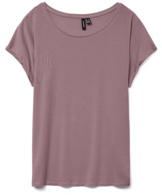 VERO MODA Vmava Plain SS Top Gajrs Noos, Camiseta Mujer, Rosas Nostalgia, L