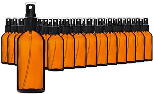HandsUnity 100ml-70 pièces de Flacon Pulvérisateur en Verre - set de Flacons en Verre Ambré de Pharmacie avec Vaporisateur Noir Flacon Pulvérisateur en Verre Brun comprenant 5 Accessoires