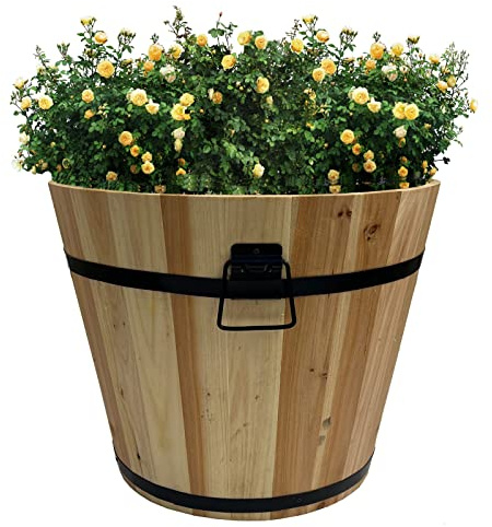 Holz Pflanzkasten M 31,5cm Eiche Look Kräuterbeet Balkonkasten | Kräuterbeet, Balkonkasten, Holzkübel, Dekokasten, Pflanzgefäß für Innen und Außen