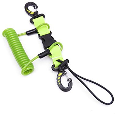 Guangcailun TPU Tauchen Anti Lost Lanyard Wiederverwendbare Hochleistungs Schnellspanner Flexibles Wassersport Schnorchel Kletterseil Zubehör, Grün