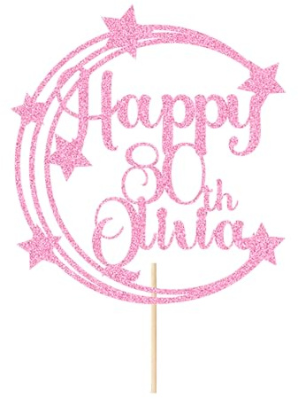 Personalised Happy Birthday Cake Topper Birthday Cake Toppers Gifts Cake Decorations Custom Glitter Cake Topper with Any Name & Age for Women Men Kids Son for 18th 21st 30th 40th(Baby Pink)