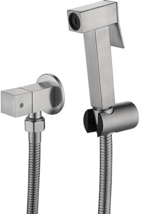XJTNLB Robinet Bidet avec Douchette Bidet Toilette Portable Robinet Mural Robinet Fontaine à Eau Poignée Unique Kit de Pulvérisateur de Bidet Acier Inoxydable,Brossé