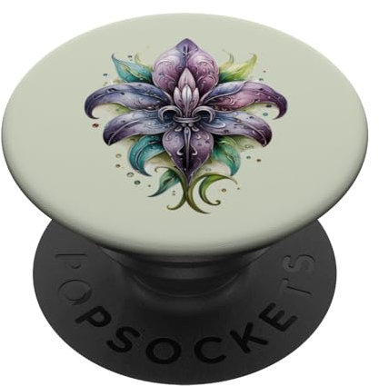 Fleur de Lis, französische Lilie, Blume, Heraldik, Mardi Gras, PopSockets Klebender PopGrip