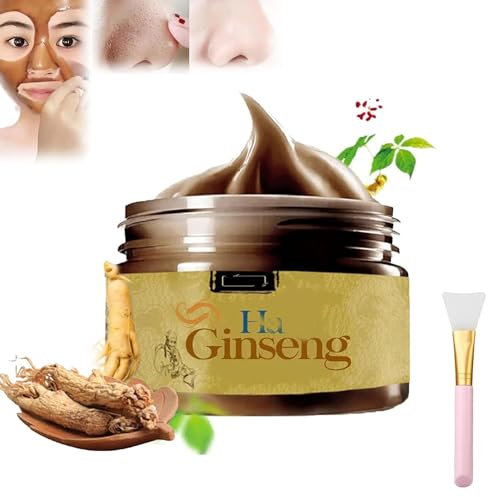 Korean Ginseng Peel Off Face Mask, Herbal Refining Peel-Off Mask, Herbal Mask Cream, Deep Cleaning Facial Mask Pore Shrinking, Brighten Skins for All Skin Types, 120g (1pcs)