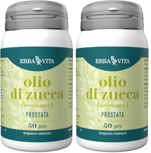 Erba Vita Integratore Alimentare di Olio di Semi di Zucca - 50 Perle, 50 unità, 1 (Confezione da 2)