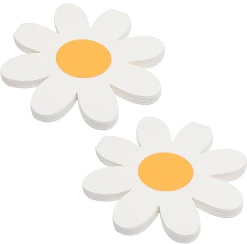Lot de 40 serviettes décoratives en forme de marguerite, serviettes décoratives pour anniversaire d'enfant, festival, Noël