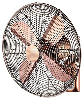 OLSKFUH Ventilatore da Parete Color Rame, Ventilatore oscillante con Telecomando, Ventilatore da Parete per la casa da 16 Pollici, 3 velocità del Vento,