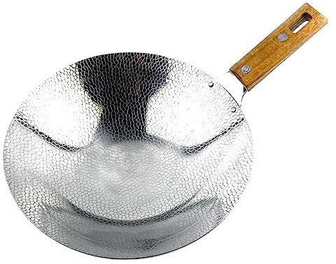 GRIRIW Edelstahlpfanne Mit Griff Für Grillen Und Wokken Kleine Bratpfanne Aus Edelstahl Für Gemüse Eier Und Hot Pot Verschleißfeste Wokpfanne Für Traditionelle Gerichte
