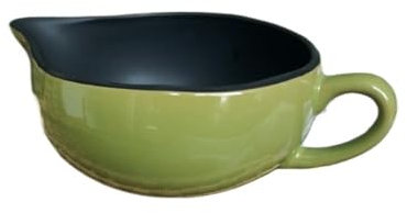 Salsiera, Salsiera in ceramica premium for sughi e salse salate - Ideale for arrosti e barbecue Design elegante, beccuccio facile da versare per condimenti per insalata Latte,Riscaldamento(Green)