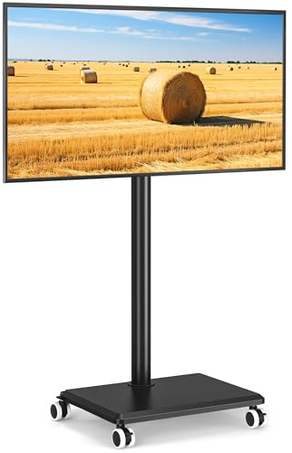 5Rcom Support TV roulettes pour téléviseurs 27-60 Pouces Max 40kg, Noir