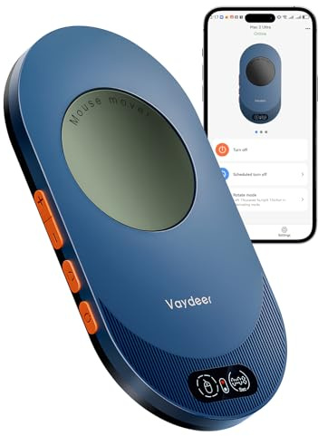 Vaydeer Air 3 Ultratunn musflyttare med app, timerfunktion, odetekterbar och tyst, simulerar realistisk musrörelse, utan drivrutiner, håller datorn aktiv (olivgrön)