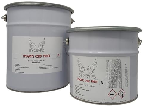 BYGRYPS EpoGryps OSMO PROOF Resina Epossidica Impermeabile Trasparente 6Kg, per Riparazioni Professionali, Scafi in Vetroresina, Trattamento Anti-Osmosi, Veloce Indurimento
