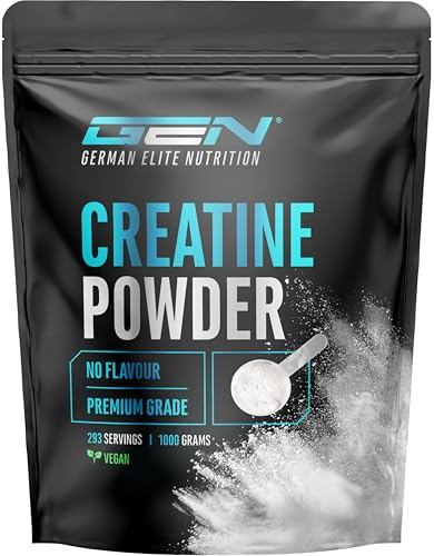 Creatina Monohidrato en Polvo 1000 g – Creatina Monohidrato Microfina, muy Soluble y de Alta Dosificación – Sin Aditivos innecesarios – Vegana – 293 Porciones