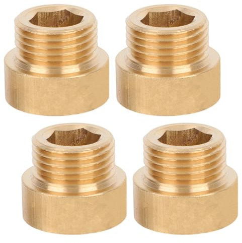 4pcs Shower Head Extension Arm, Brass G1/2 Male to Female Short Shower Head Connector Hose Extender Extension Adapter Pipe Fitting for Bathroom Kitchen Garden