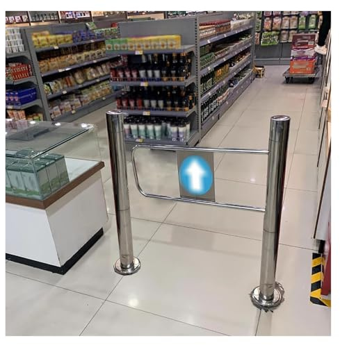 Portail automatique à double battant en acier inoxydable, porte unidirectionnelle pour bibliothèques, magasins et centres commerciaux, montage sur poteau, installation gauche/droite, solution d'entrée