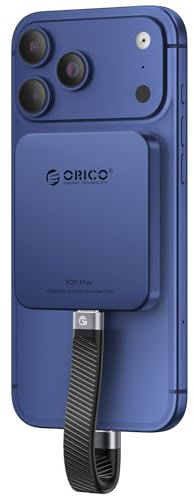 ORICO 2 to SSD Externe Magnétique, Alliage d’Aluminium, Jusqu’à 2000 Mo/s, Enregistrement et Stockage 4K 120 Hz ProRes HDR, Disque Dur Externe SSD, Compatible avec iPhone 17/16 Pro Max – K20MINI Bleu