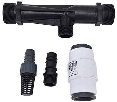 Haofy Injecteur d'engrais Venturi de 1 Pouce avec Clapet Anti-retour à Entraînement Hydraulique 1,5-5 Bar - Injecteur d'engrais Automatique en PVC pour l' et l'irrigation du Jardin
