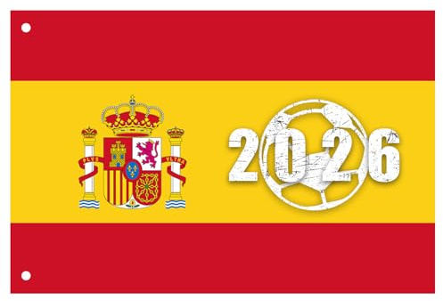 Bandera de España 90x150 cm España Mundial 2026, Bandera España Grande para Aficionados de Fútbol, Banderas de España con Ojales para Balcón, Estadio, Jardín, Eventos Deportivos