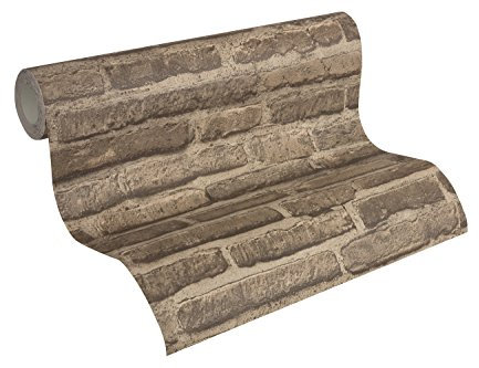 A.S. Création Vliestapete Best of Wood`n Stone 2nd Edition Tapete in Stein Optik fotorealistische Steintapete Backstein 10,05 m x 0,53 m beige grau Made in Germany 307472 30747-2
