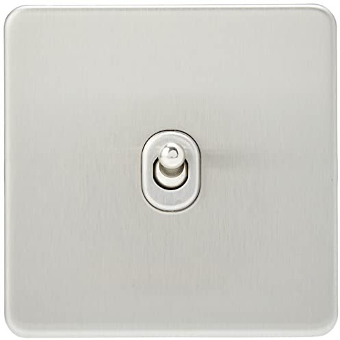 Knightsbridge SF1TOGBC Screwless 10A 1G 2-Way Toggle Switch - Brushed Chrome