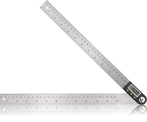 eSynic Winkelmesser Digital Winkellineal 300MM Edelstahl mit LCD Display Winkelschmiege für Holzarbeiten Heimarbeit Handwerker 360° Winkel Messen