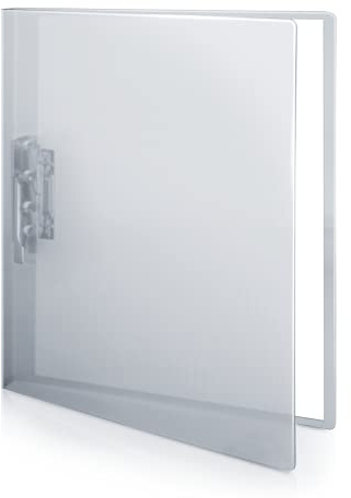 CRANBURY Punchless Clamp Binder (Dusky Gray), Ringless Binder Holds 100 Letter Size Pages, Documents, 8.5x11 Folder with Metal Clip for Home or Office, Transparent Acid-Free Poly