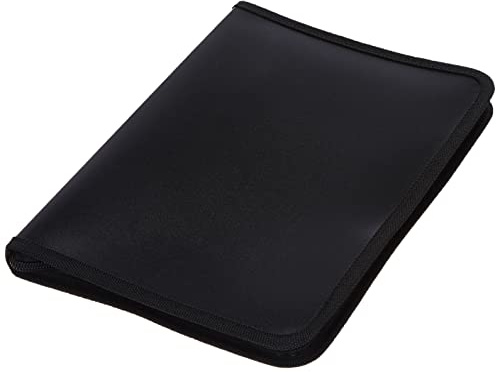 Eco-eco Porte-vues A5-50% recyclé avec 30 pochettes zippées - Noir (eco089)