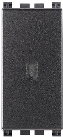 VIMAR 19100 Interruttore assiale 1P serie Arké, 10 AX 250 V, illuminabile, tasto sostituibile, max 100 W per lampade con alimentatore integrato (IEC 60669-1:2017), grigio