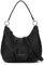David Jones - Damen Hobo Schultertasche - Frau Handtasche PU Leder - Umhängetasche Mittelgroße Lange Henkel - Tasche Beuteltasche Schultergurt - Designer Retro Einfache Klassische Elegante - Schwarz
