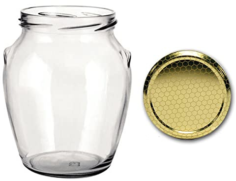 Vaso in vetro per miele ad orcio da grammi 500 con capsula alveolo (in confezione termopaccata da 20 pezzi)