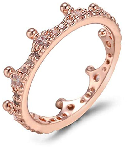 XINGNIAO Arbeiten Sie 3 Farben 925 Sterlingsilber-Ring verzauberten Kronen-Ring mit klarem CZ für Frauen-Verpflichtungs-Schmucksachen um