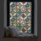 dktie Window Film Vinyl Non Adhesive Privacy Film,Stained Glass Window Film for Bathroom Shower Door Heat Cotrol Anti UV (Multicolor, 90x200cm)