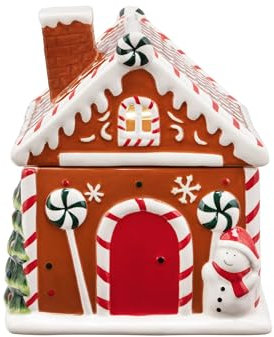 Mr. Christmas Tarro de cerámica para galletas con diseño de casa de jengibre 9.5