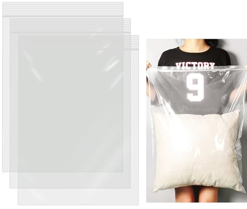 YBCCBY Zip Beutel Groß 40 x 60cm Wiederverwendbar Luftdicht | Druckverschluss, Reißfest, Transparent, Für Kleidung, Bettwäsche, Decken, Lagerung Und Umzug